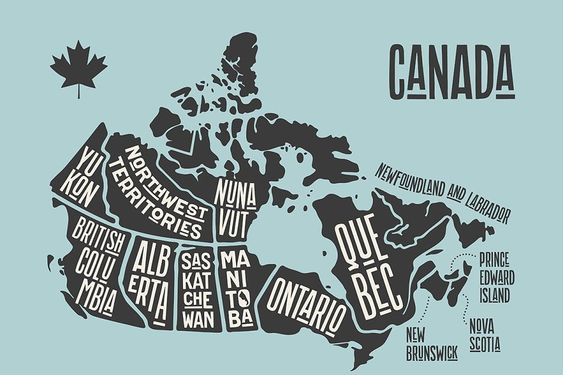 diferentes provincias de Canada